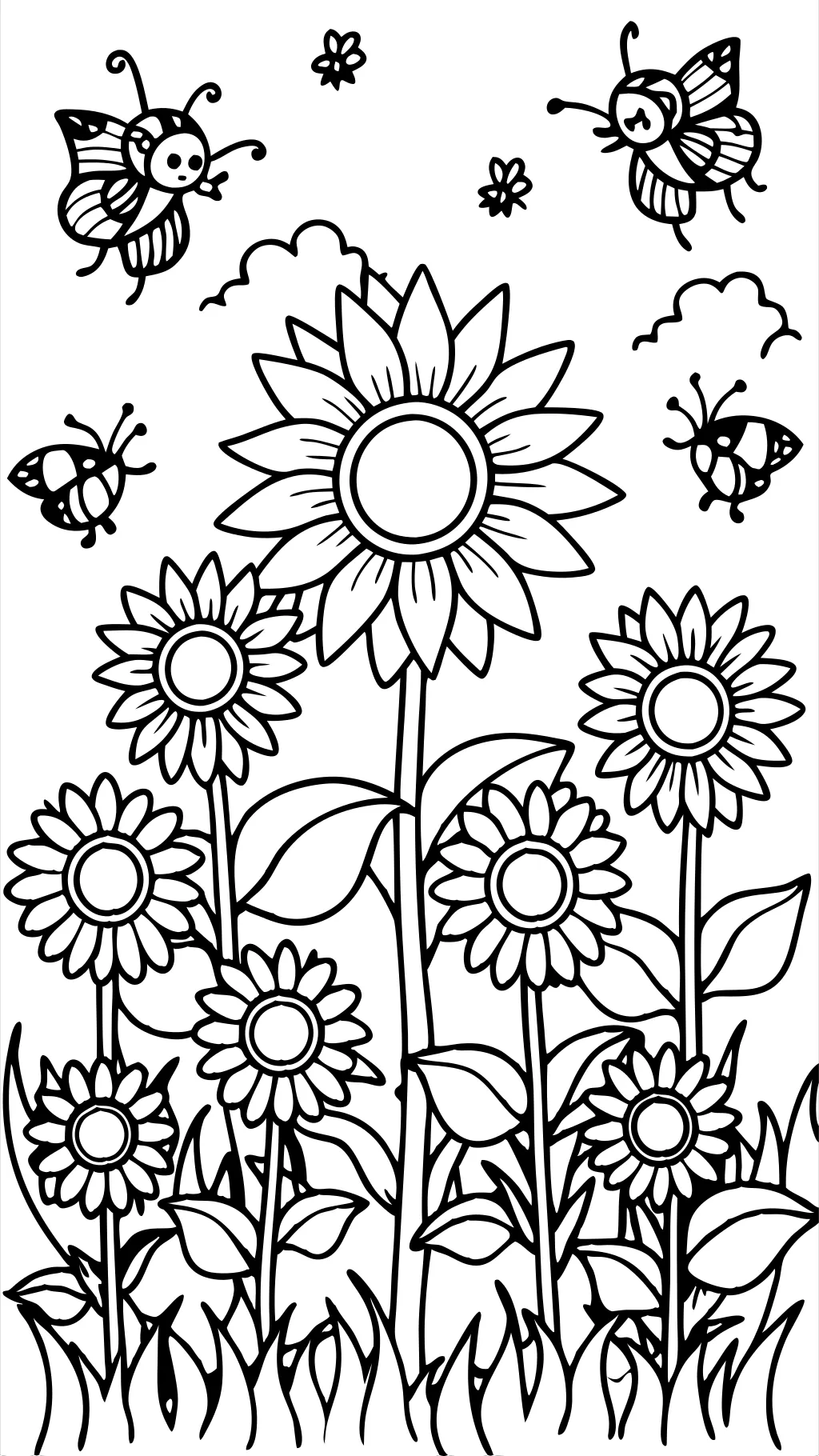 pages à colorier des tournesols